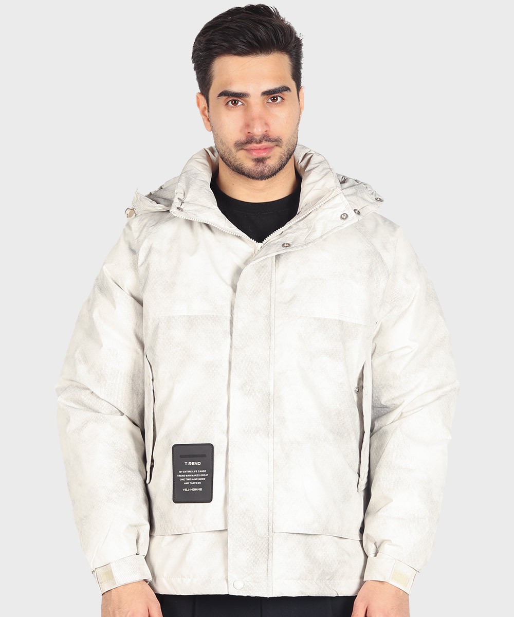 مشکی خاکی استخوانی زمستانه کاپشن 9659  - تصویر 3