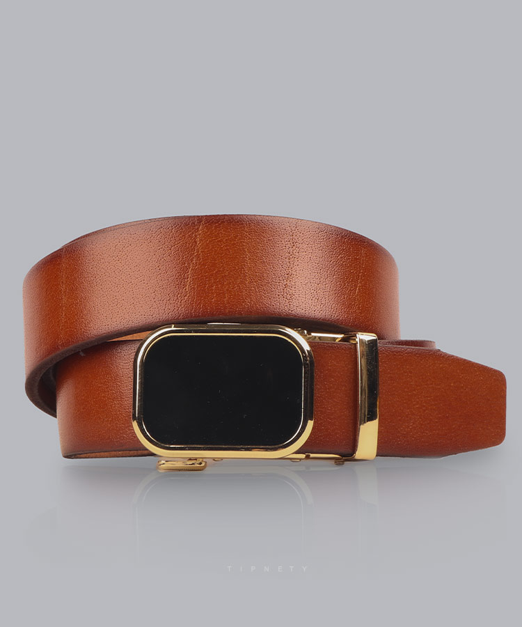 کمربند ریلی مردانه چرمی و ساده 3246