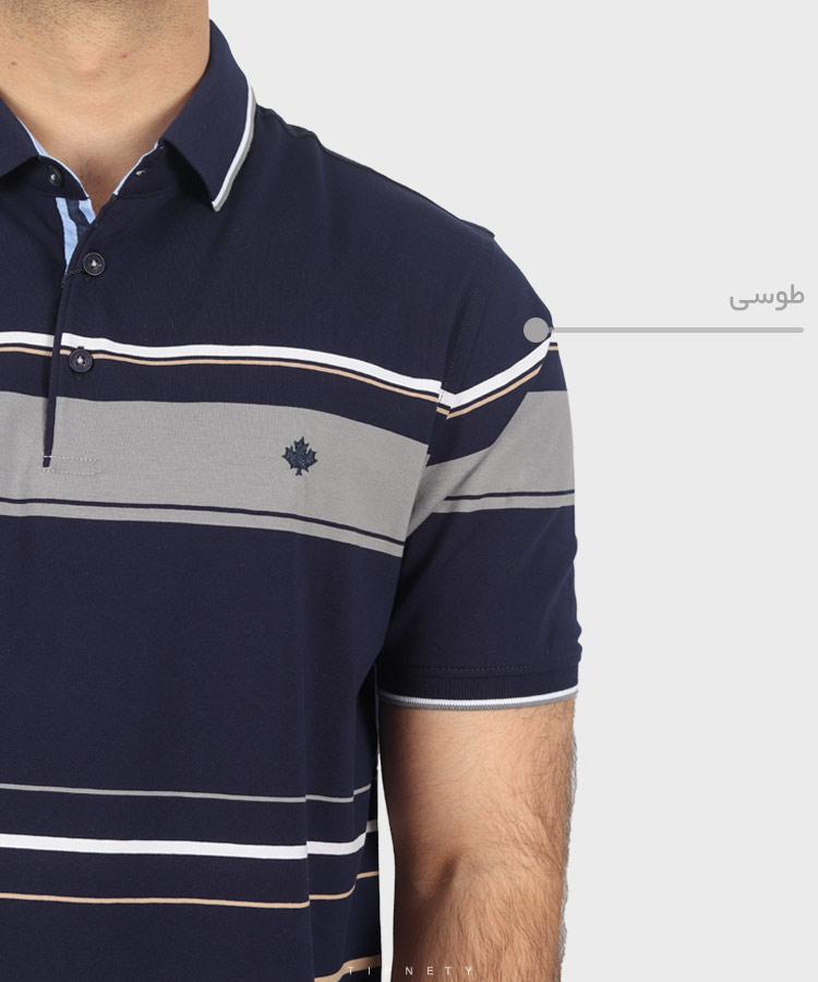                               سبز آبی طوسی مسی تیشرت یقه دار 7408  - تصویر 6