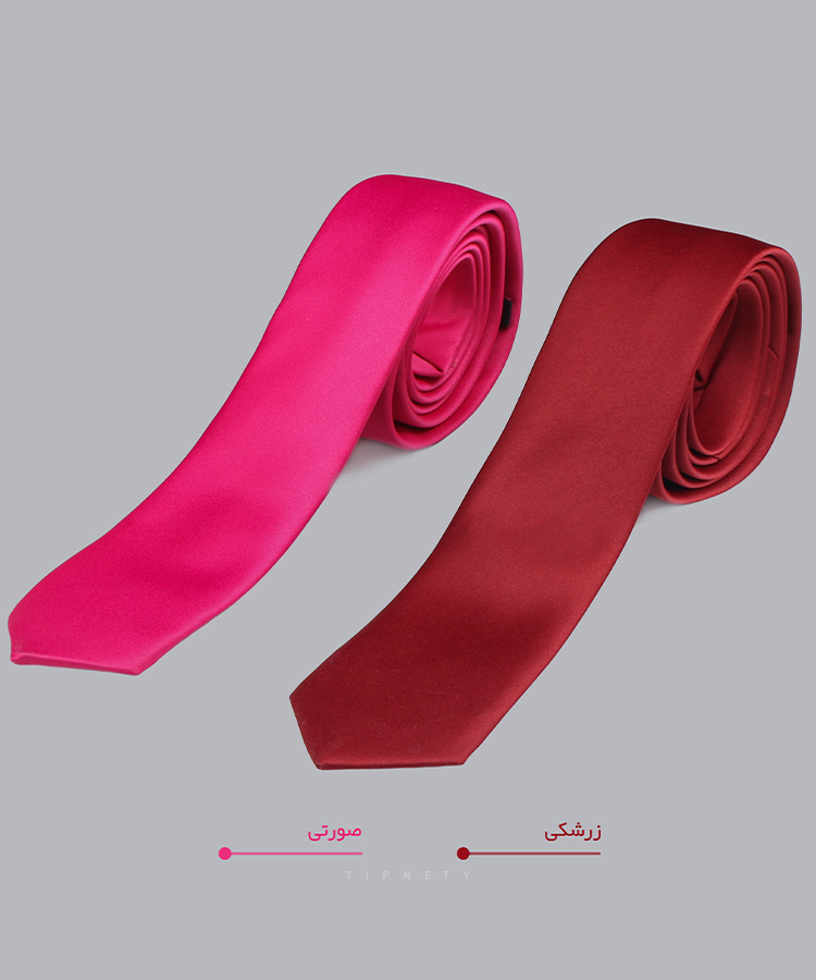                                                                                                                                                                                   سفید زرد صورتی نفتی سرخابی زرشکی آبی لجنی بنفش زیتونی فسفری تک کروات ساده 7104  - تصویر 4