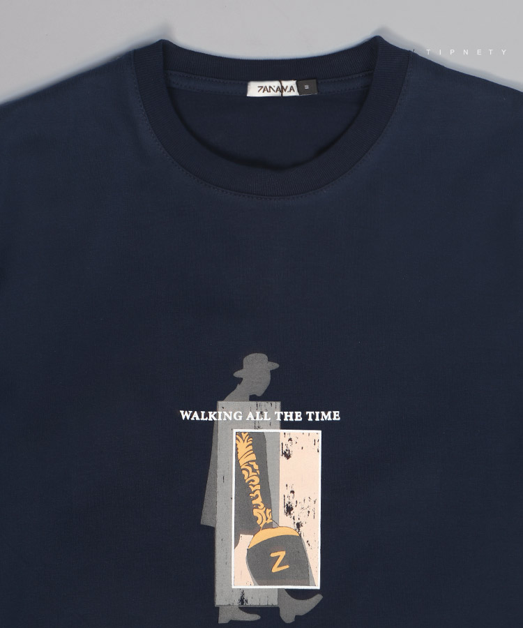                                                                 لجنی سورمه ای مشکی تیشرت چاپی 1419  - تصویر 2