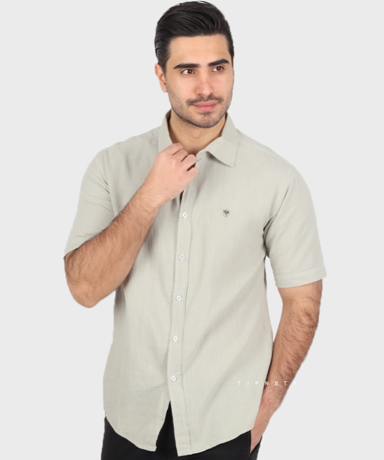                     لجنی زیتونی سبز آبی روشن آبی تیره سفید صدری سورمه ای خاکی پیراهن آستین کوتاه فیت 0876  - تصویر 5