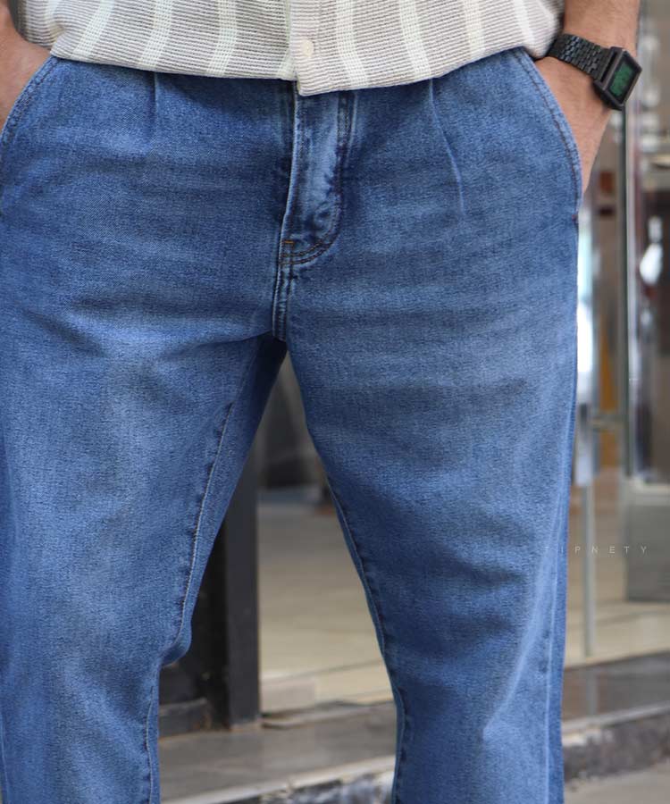 شلوار جین مام استایل مردانه سورمه ای 0512