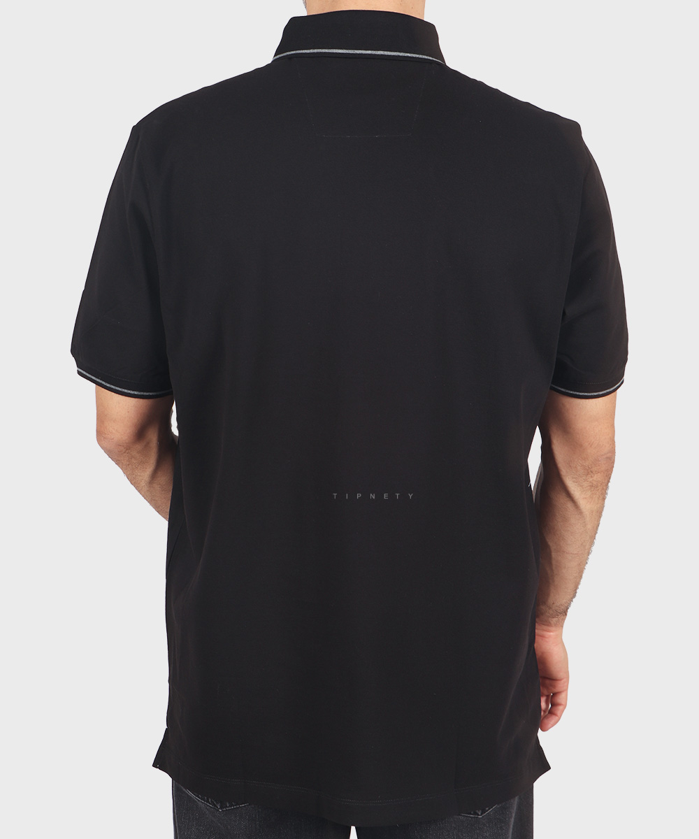                                       ملانژ سورمه ای مشکی تیشرت یقه دار 0569  - تصویر 16