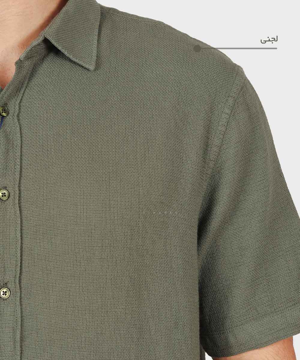                                     سفید آبی روشن لجنی مشکی کرم پیراهن آستین کوتاه فیت 5456  - تصویر 5