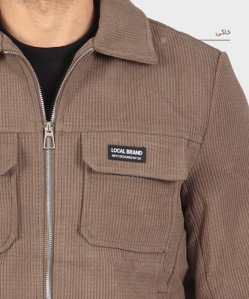                         خاکی صدری مشکی زمستانه کت کتان 2602  - تصویر 7