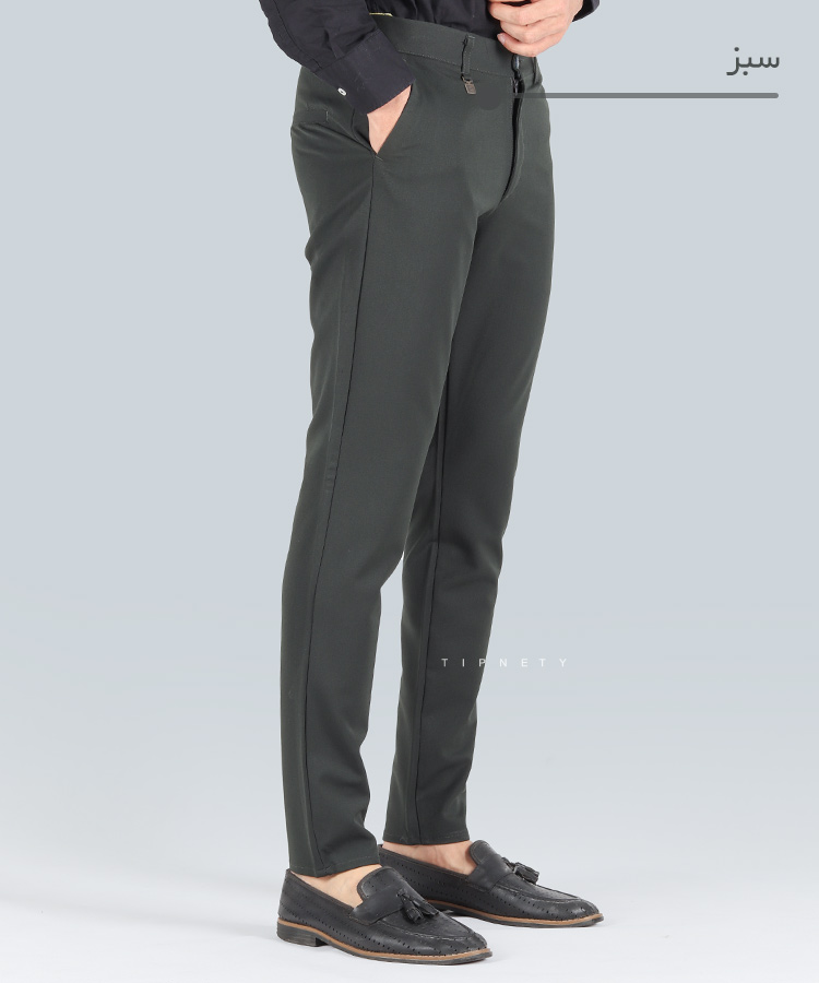                                     سبز شکلاتی طوسی سورمه ای مشکی شلوار پارچه ای فیت 5729  - تصویر 6