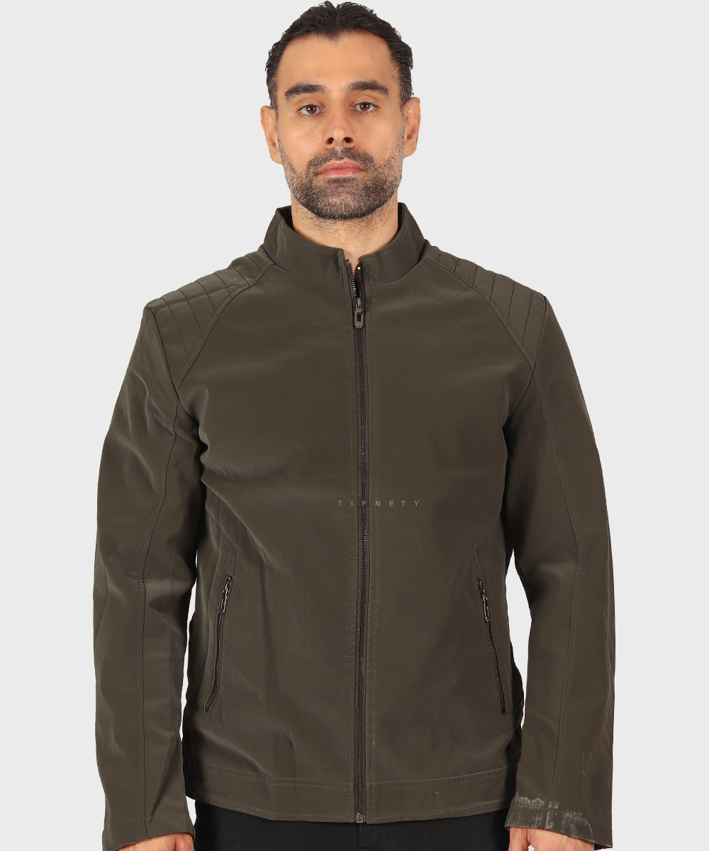                 سبز کرم مشکی زمستانه کت چرم 6015  - تصویر 4