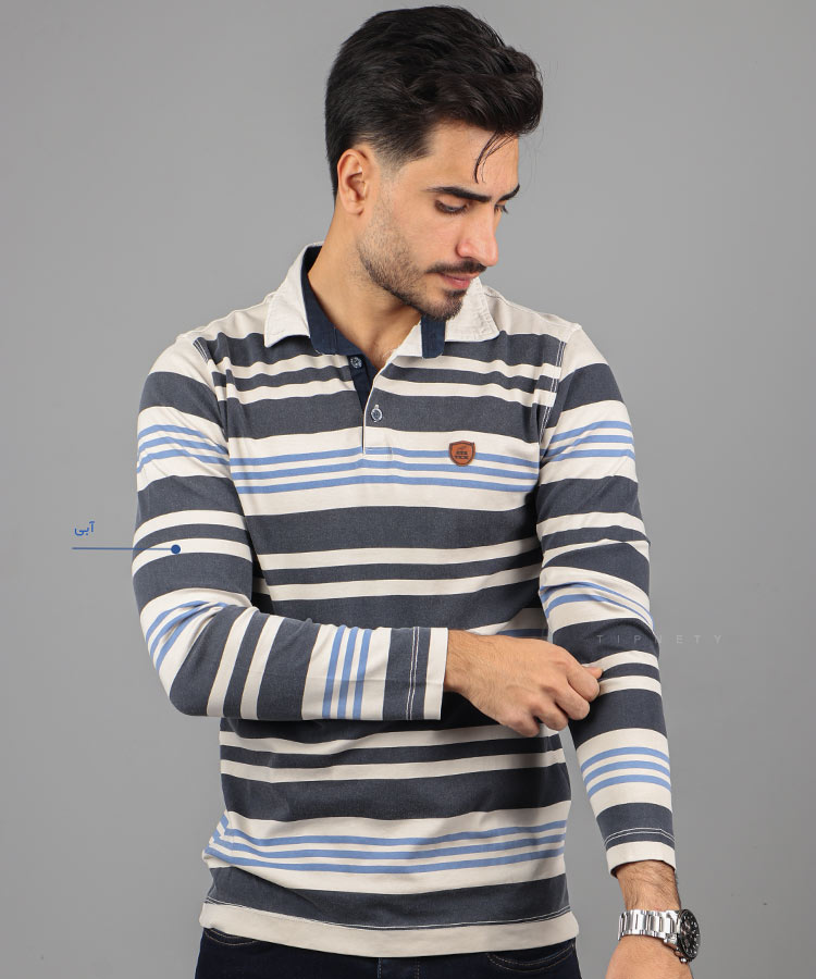 تیشرت یقه دار مردانه آستین بلند 1240