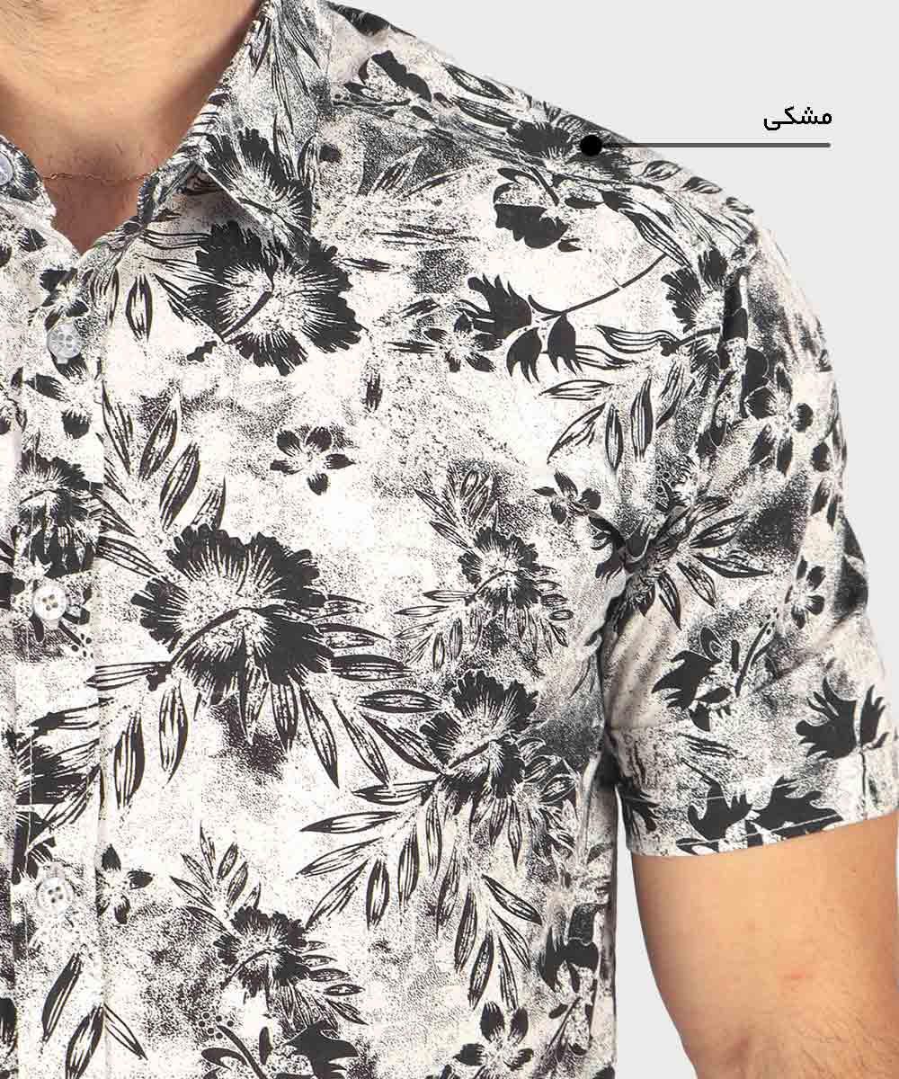             شکلاتی سورمه ای مشکی سبز دودی پیراهن آستین کوتاه فیت 0935  - تصویر 6