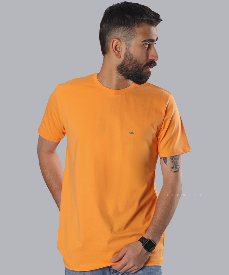 تیشرت ساده نارنجی مردانه 9114