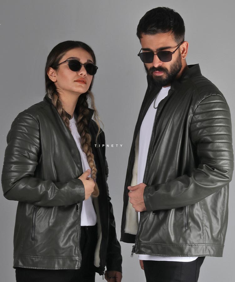 کت چرم مشکی اسپرت 6669