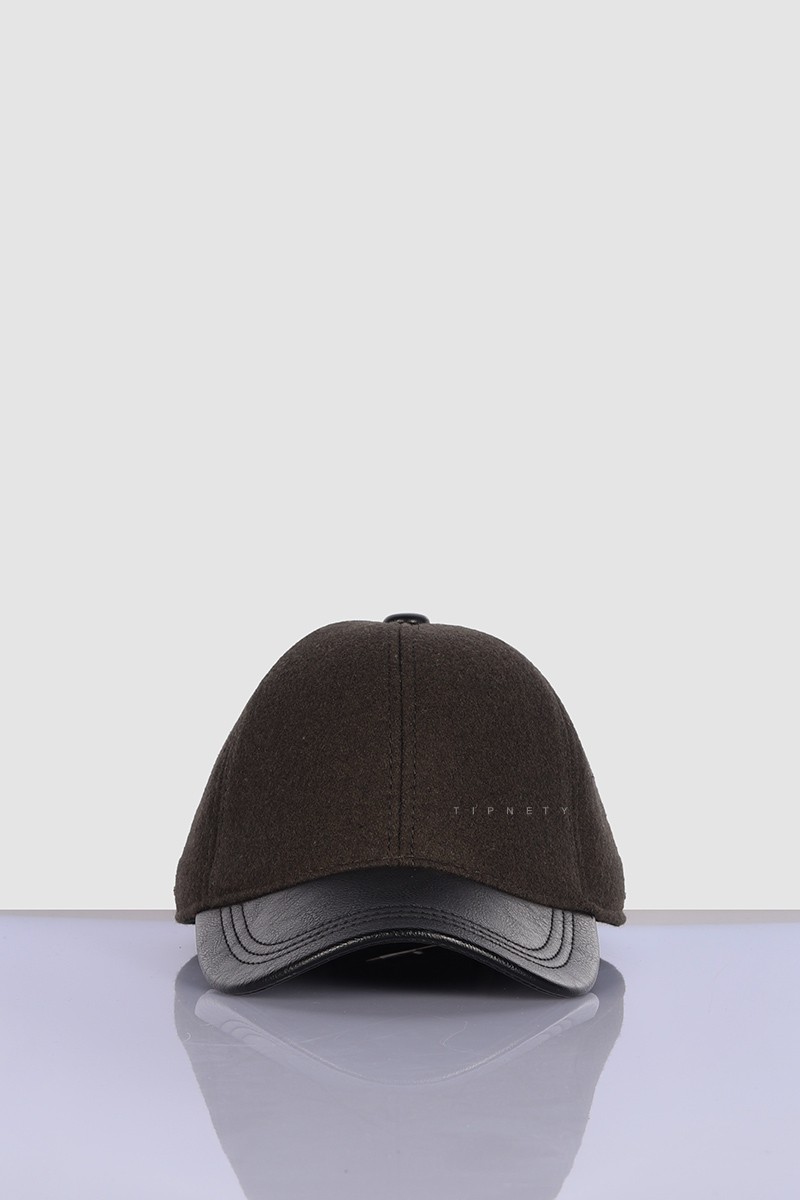کلاه کپ نمدی و لبه چرم 0001