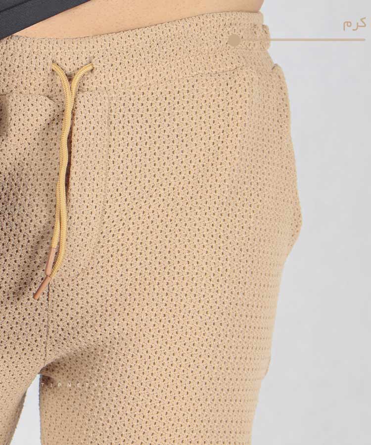                                                                                                   کرم مشکی دودی استخوانی صدری سفید راحتی شلوارک 1691  - تصویر 4