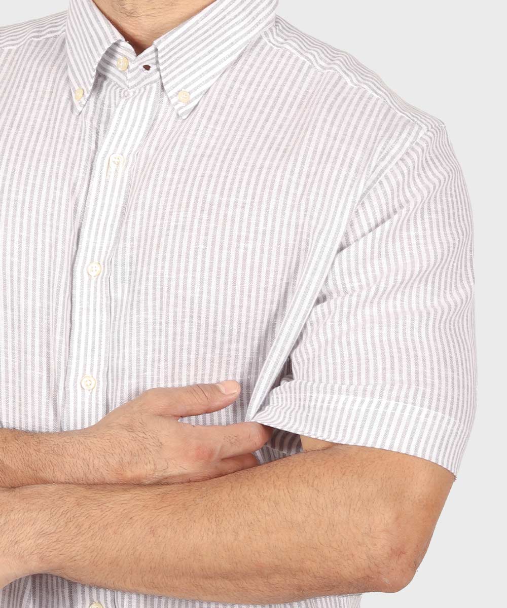 طوسی پیراهن آستین کوتاه کلاسیک 1424  - تصویر 4