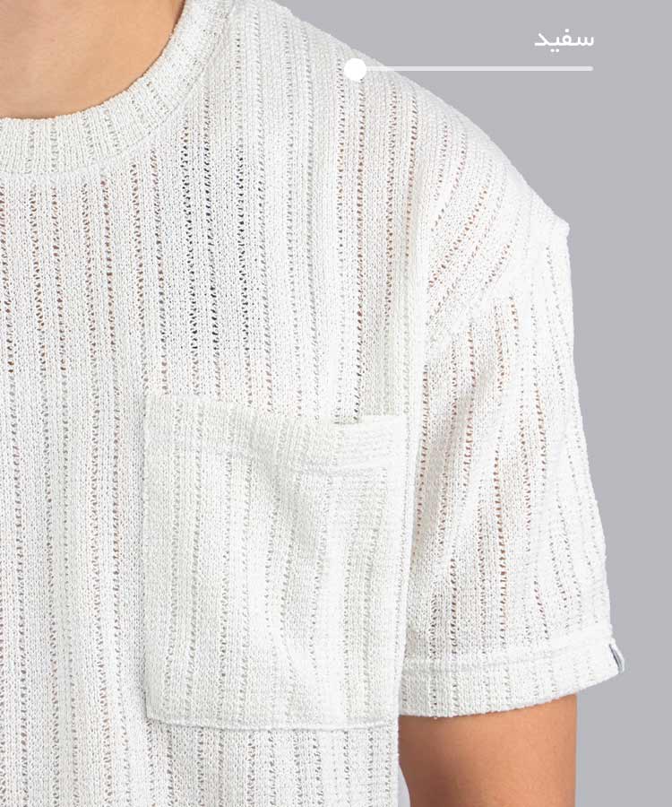                                                                                                                                                                                                             سفید طوسی تیره کرم مشکی خاکی تیشرت لش 3206  - تصویر 5