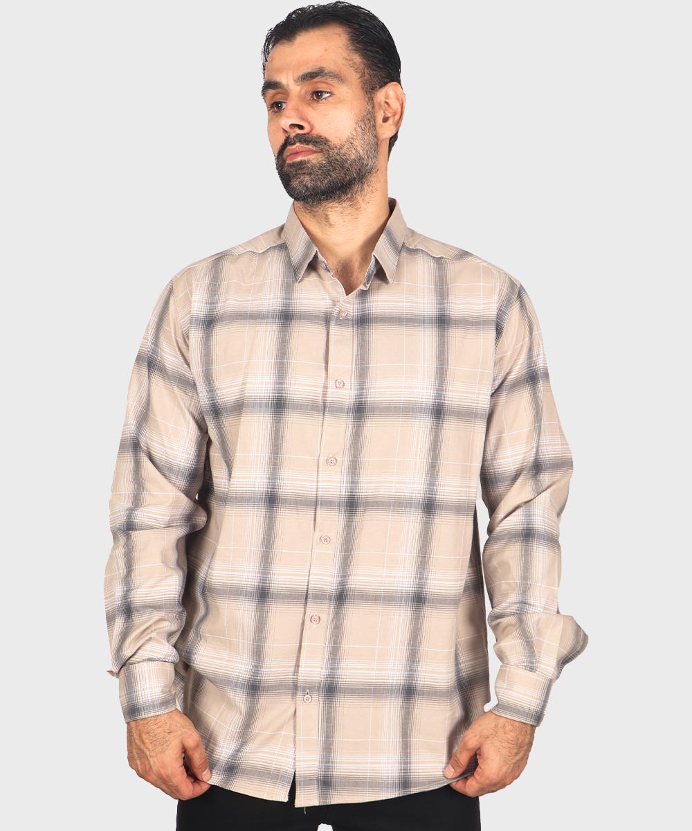                                                                                                                                 سورمه ای طوسی تیره طوسی روشن سبز کرم پیراهن آستین بلند فیت 0324  - تصویر 18