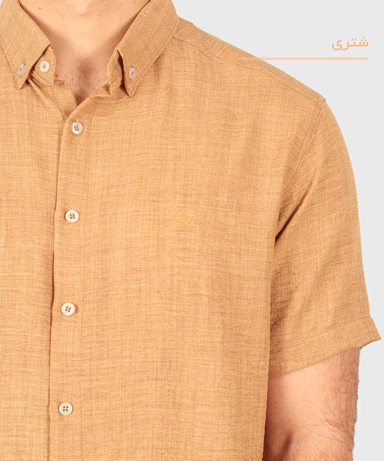                                                                                             مشکی لجنی آبی تیره طوسی تیره شتری نسکافه ای سبز کرم سفید نفتی یشمی خاکی پیراهن آستین کوتاه فیت 0132  - تصویر 11