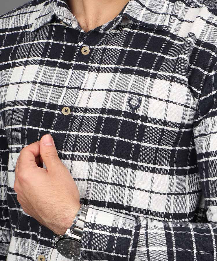                                                           کرم لجنی مشکی سورمه ای پیراهن آستین بلند فیت 0834  - تصویر 6