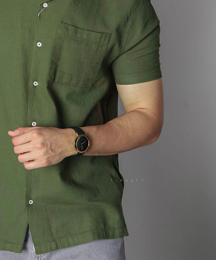                                                                   لجنی مشکی پیراهن یقه انگلیسی 5127  - تصویر 4