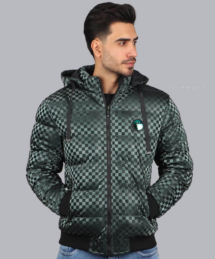                                                                                                                                                       کرم طوسی مشکی سبز زمستانه کاپشن 0116  - تصویر 3