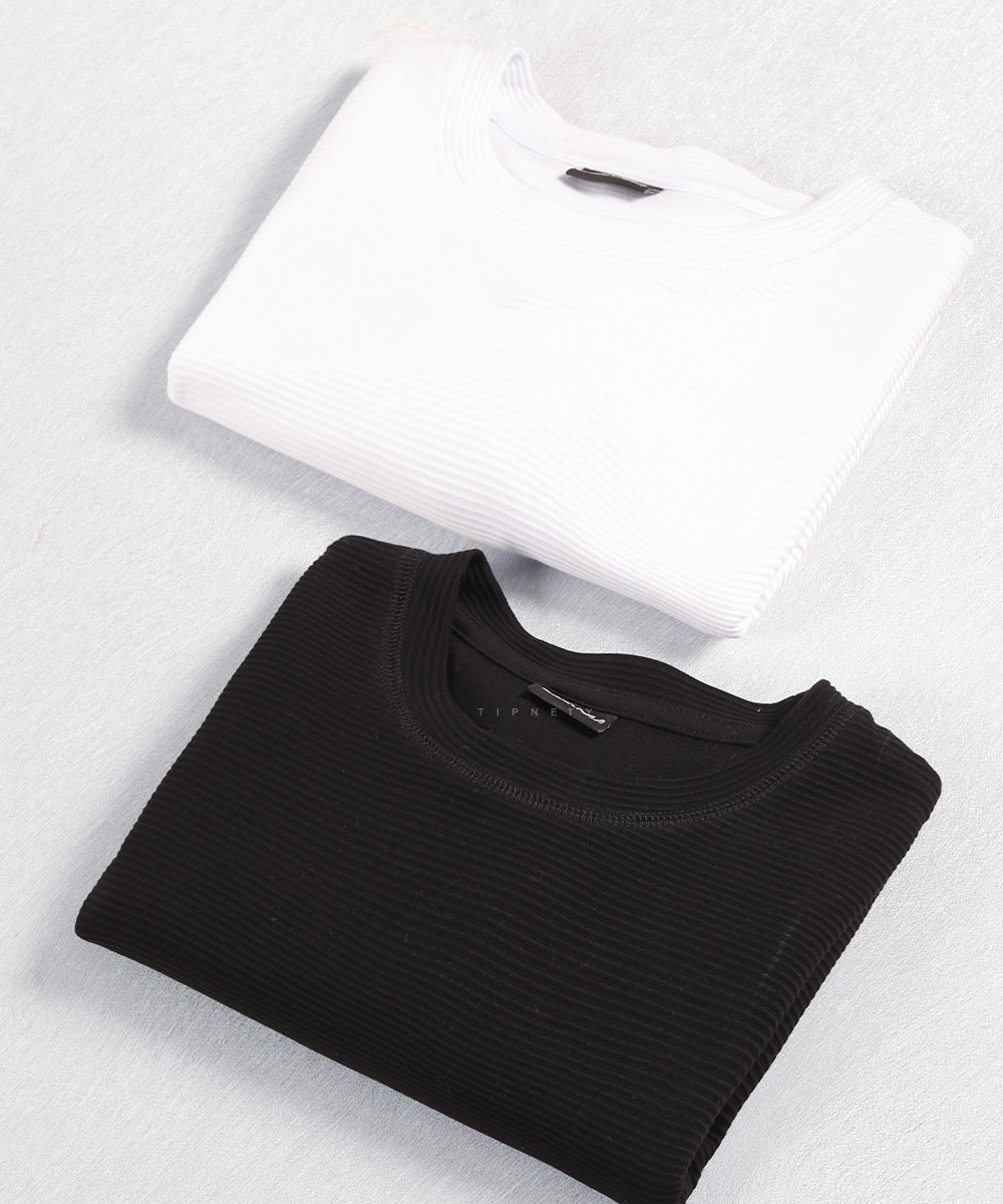 تیشرت لش ساده مشکی و سفید 1718