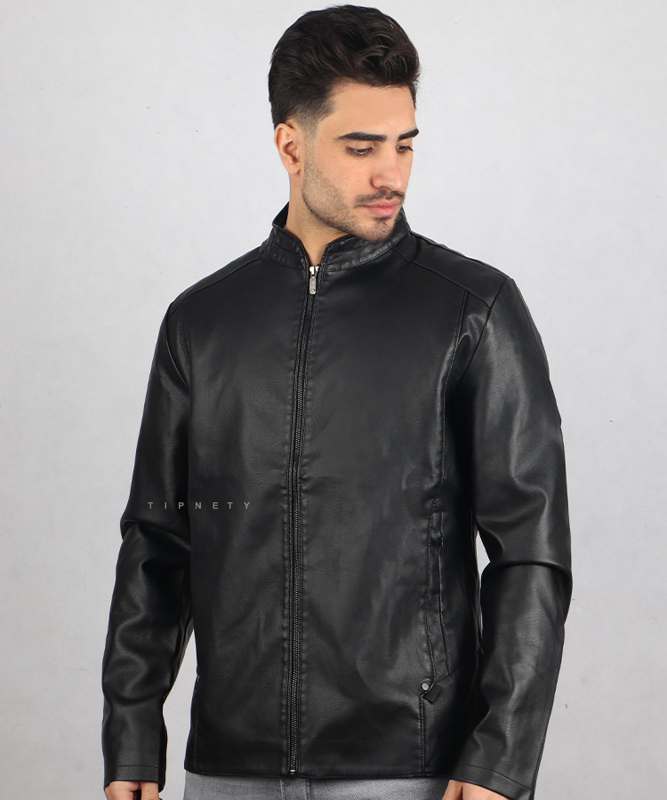                                                                                                         طوسی مشکی سبز زمستانه کت چرم 2330  - تصویر 4