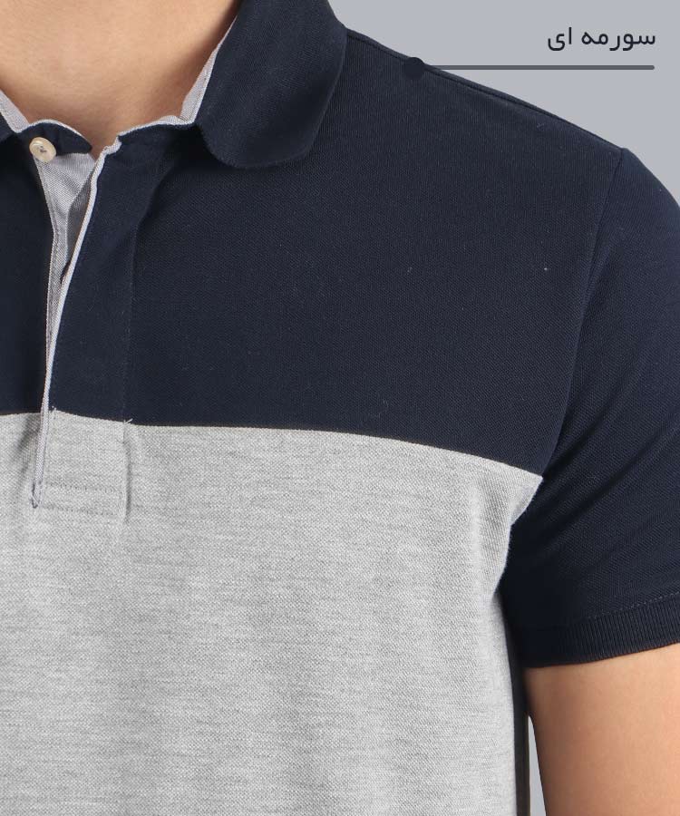                                                                     سورمه ای مشکی شتری سفید بنفش لجنی قرمز تیشرت یقه دار 0313  - تصویر 3