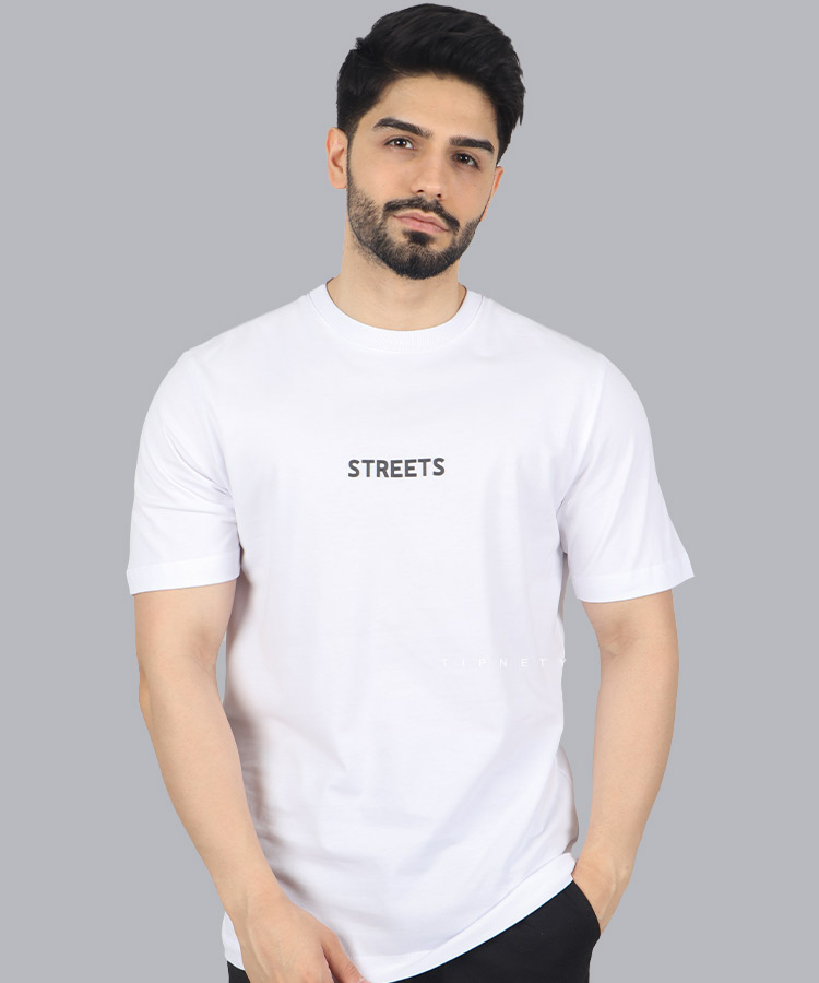                                                                         سورمه ای استخوانی سفید تیشرت چاپی 1420  - تصویر 3