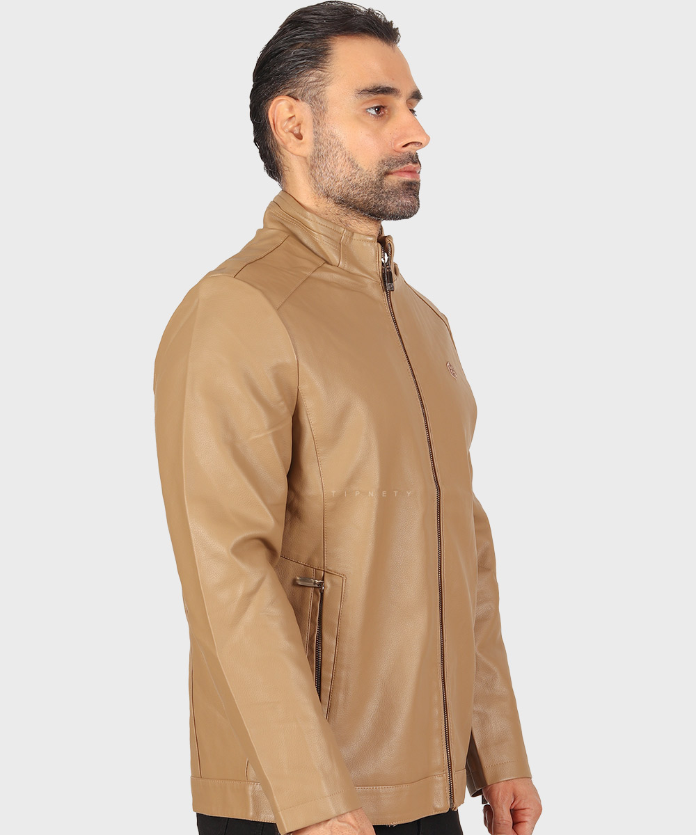                 خاکی مشکی کرم شیری زمستانه کت چرم 6317  - تصویر 16