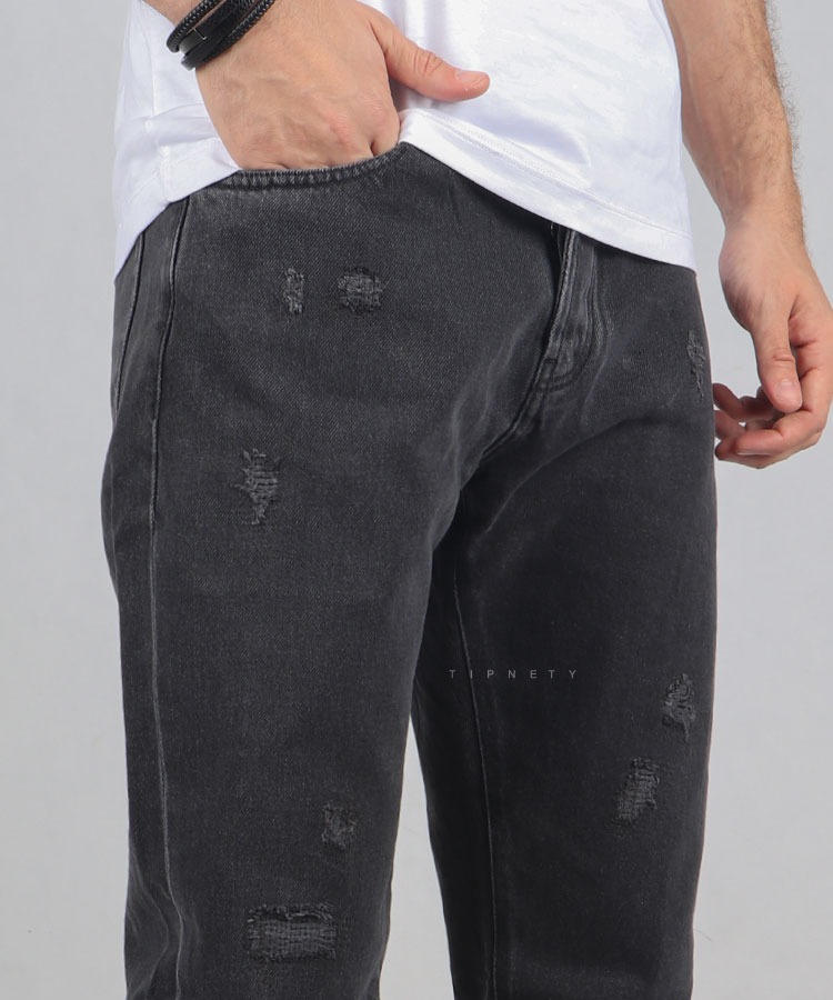                                         ذغالی شلوار جین مام فیت 0132  - تصویر 4