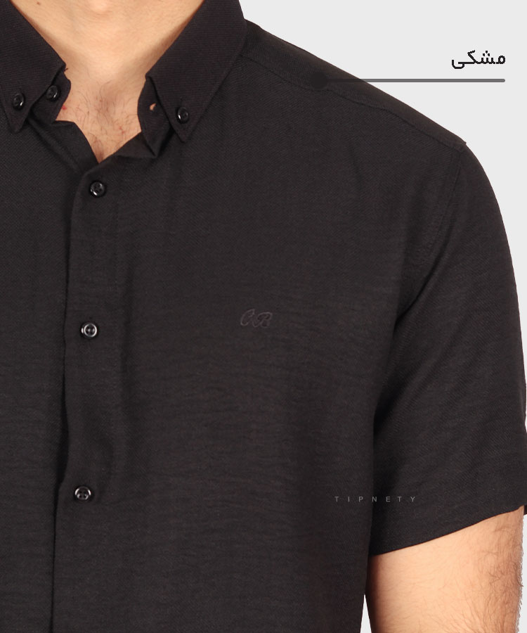                                                                                             مشکی لجنی آبی تیره طوسی تیره شتری نسکافه ای سبز کرم سفید نفتی یشمی خاکی پیراهن آستین کوتاه فیت 0132  - تصویر 15