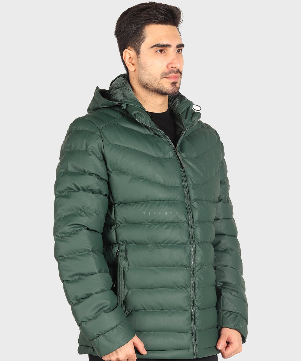 کرم مشکی سبز زمستانه کاپشن 6018  - تصویر 13