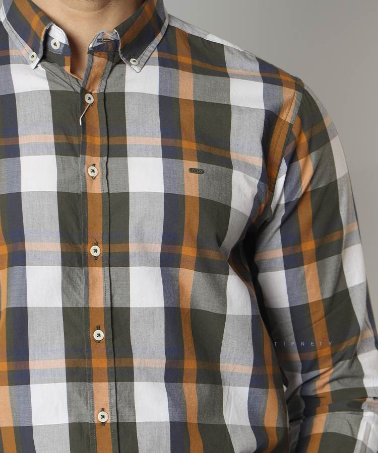 پیراهن مردانه آستین بلند چهارخانه 0928