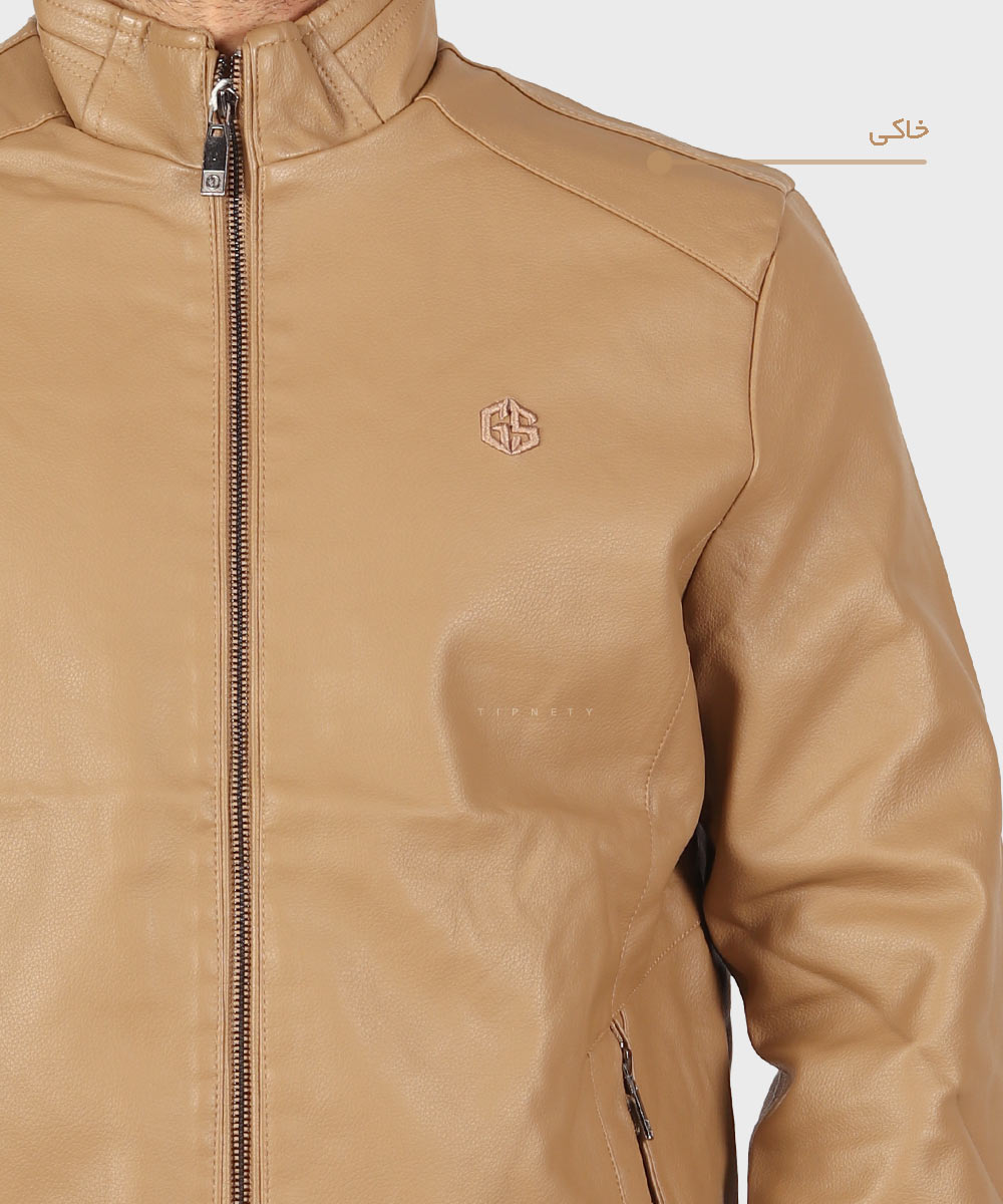                 خاکی مشکی کرم شیری زمستانه کت چرم 6317  - تصویر 7