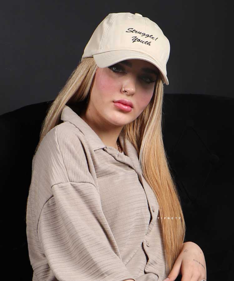 کلاه کپ کتان طرح Struggle mouth کد 2340