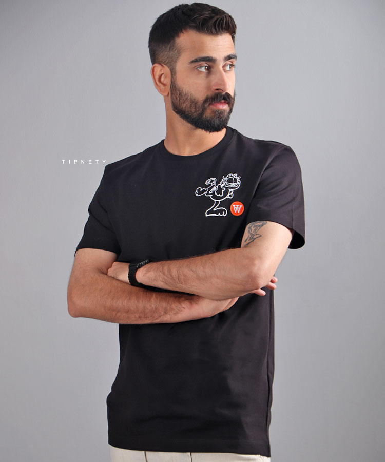                                                           طوسی مشکی تیشرت چاپی 1118  - تصویر 3