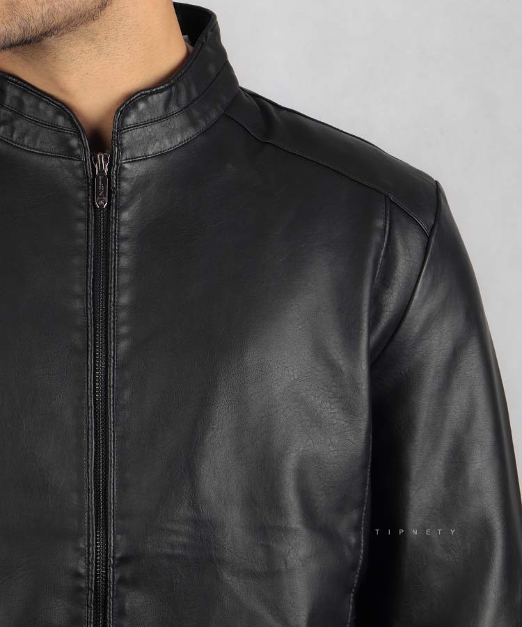                                                                                                         طوسی مشکی سبز زمستانه کت چرم 2330  - تصویر 6