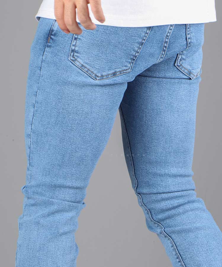 شلوار جین اسلیم مردانه آبی روشن 3745