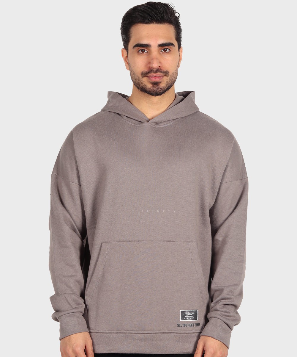 هودی ساده طوسی و فری سایز 1462