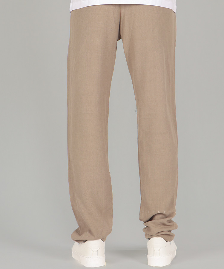                               سفید کرم تیره سورمه ای استخوانی شلوار پارچه ای لینن 3068  - تصویر 5