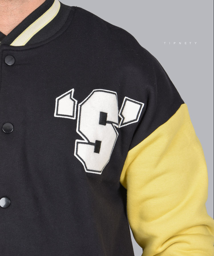                               سورمه ای زرد مشکی پاییزه سویشرت 2928  - تصویر 3