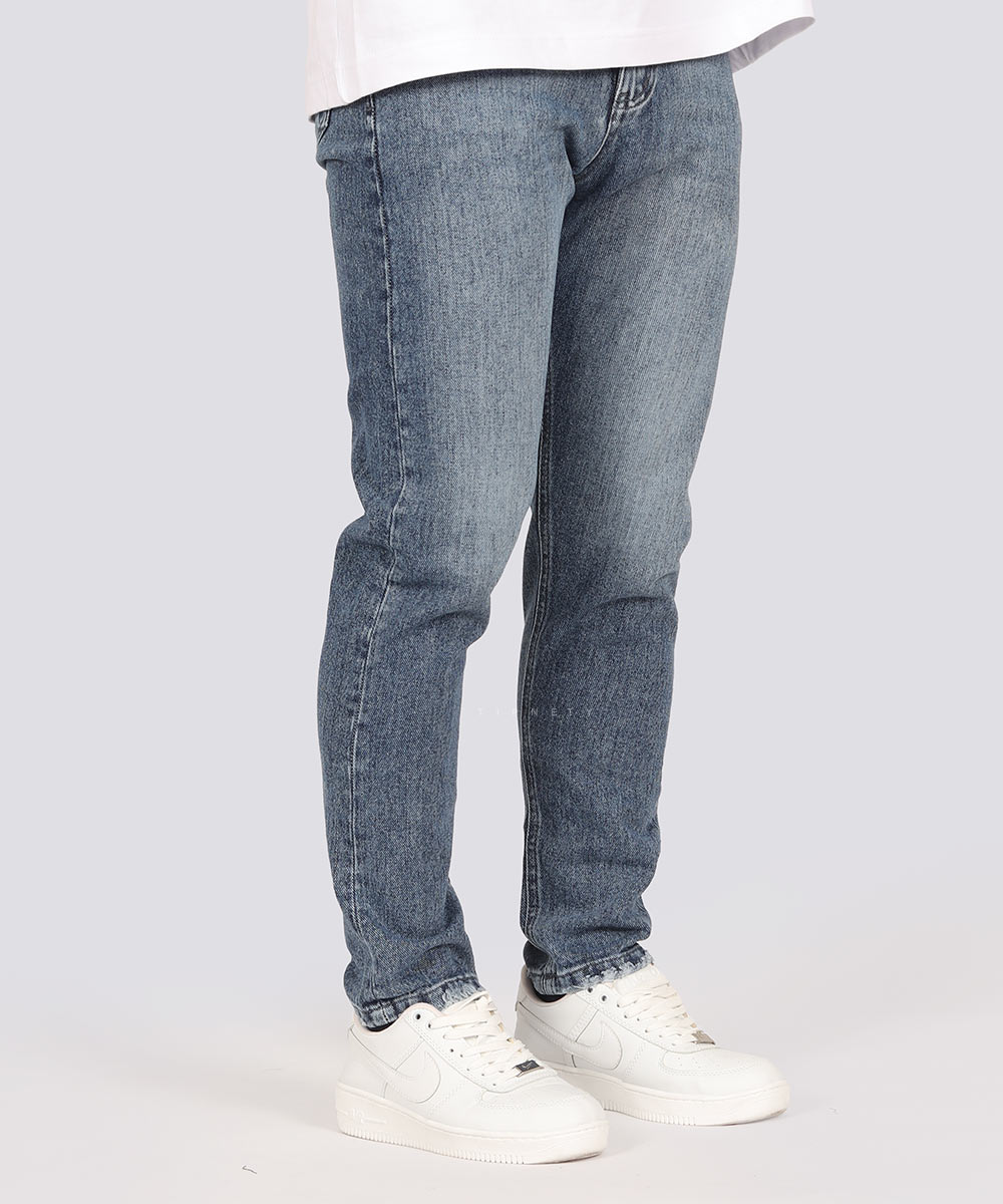       آبی روشن آبی تیره شلوار جین مام فیت 0668  - تصویر 6