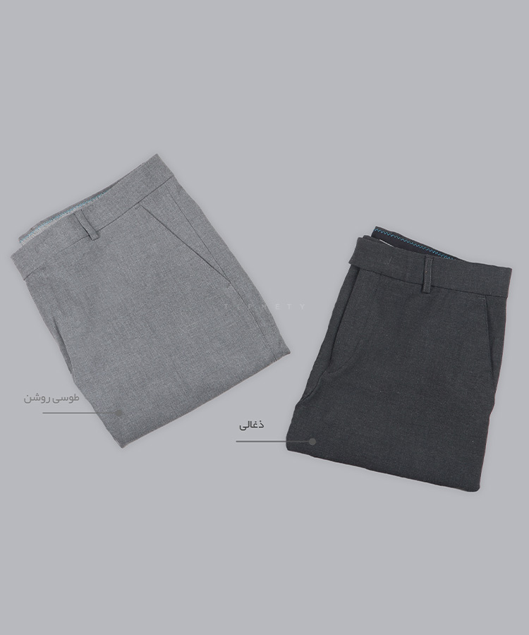                                                                         سورمه ای مشکی شکلاتی طوسی روشن ذغالی شلوار پارچه ای راسته 0800  - تصویر 3