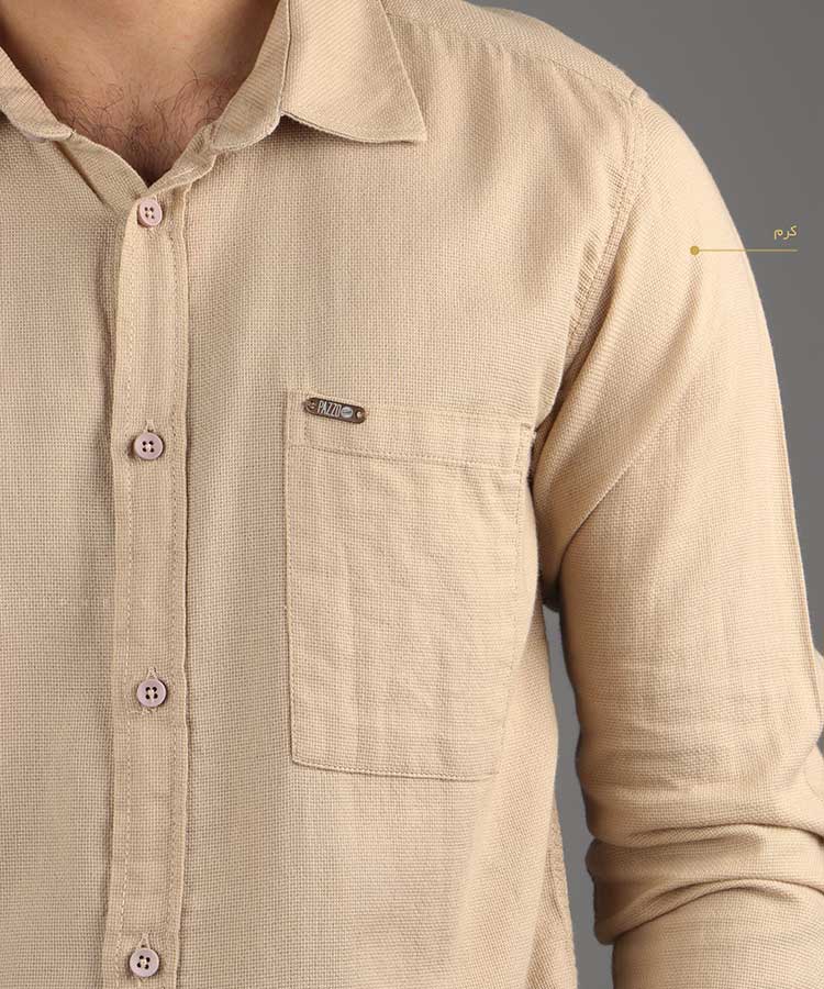                                                                                     پرتقالی سفید مشکی نفتی سبز کرم پیراهن آستین بلند فیت 0831  - تصویر 5