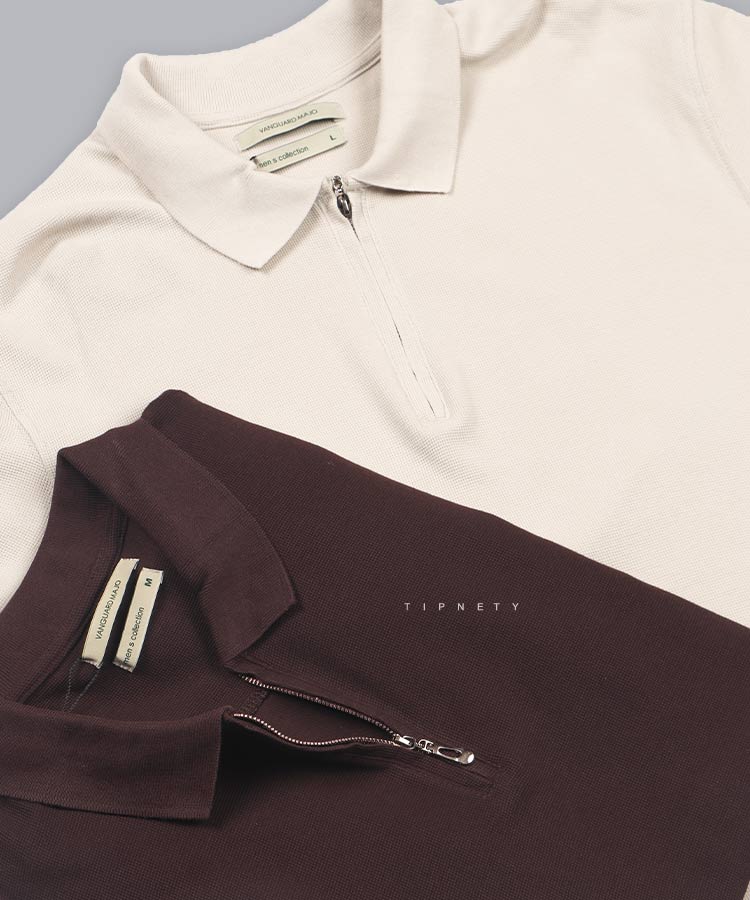 تیشرت یقه دار نیم زیپ مردانه 3222