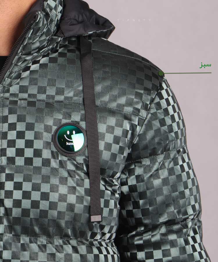                                                                                                                                                       کرم طوسی مشکی سبز زمستانه کاپشن 0116  - تصویر 7