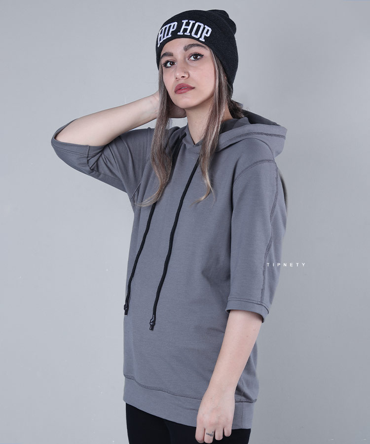                                                                                                                                   ملانژ سورمه ای طوسی تیره مشکی پاییزه هودی 1890  - تصویر 3