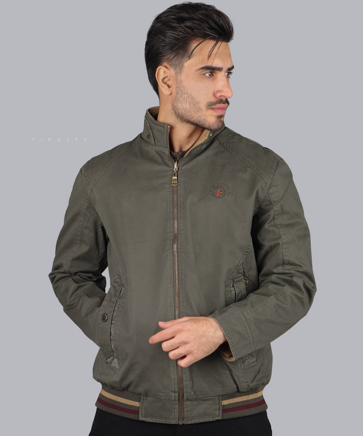                                                                                                                                             کرم شتری سبز مشکی زمستانه کت کتان 9822  - تصویر 22