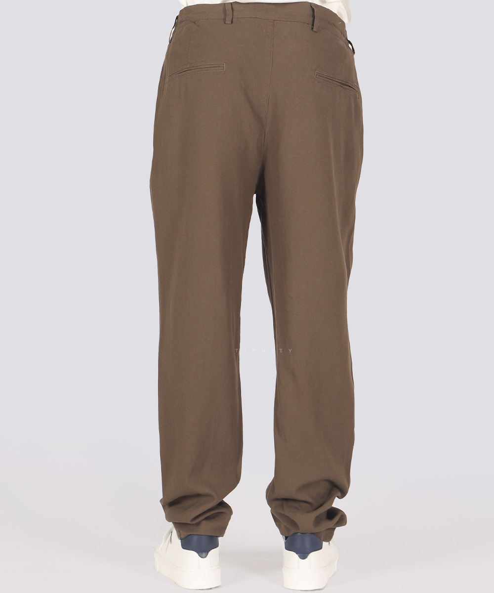                                             سورمه ای مشکی لجنی استخوانی قهوه ای شلوار پارچه ای لینن 0126  - تصویر 6